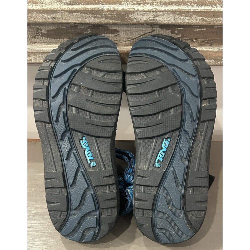 Teva Kids Blue Tribal Print Sport Hiking Sandals Hook Loop Outdoor Shoes Sz 4 - Picture 8 of 8